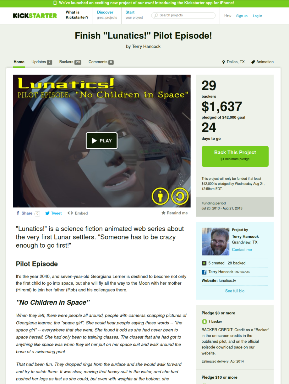 Kickstarter 4 Screen Capture