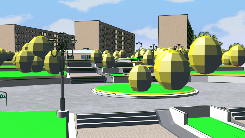 Test Render: Freestyle Proxy of Trees at GCS Monument Park