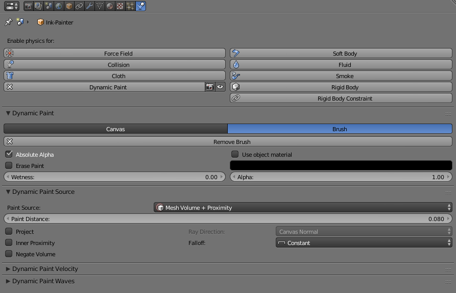 Settings for Signature Effect