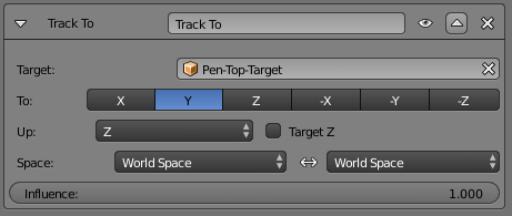 Pen top track-to constraint