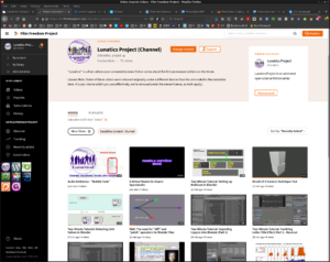 Screen capture of listings of videos on the new Film Freedom PeerTube site