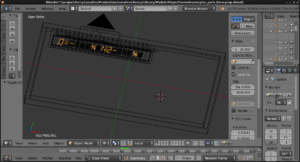 Blender screen capture in wireframe mode, of PLSS control panel, work in progress.