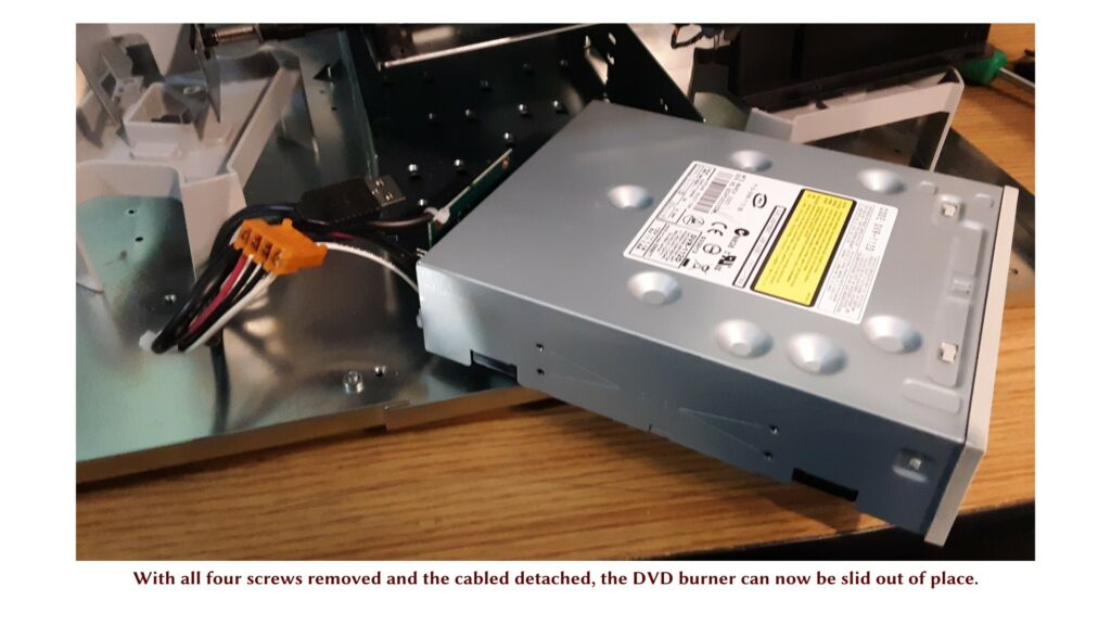 DVD burner, now pulled outo of the disc duplicator.