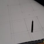 Laying out pattern on 22x28 inch posterboard.